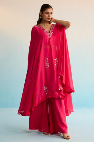 Pink bahaar orla kaftan set