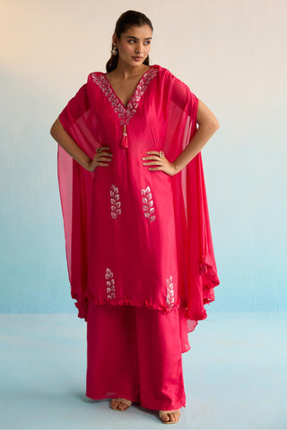 Pink bahaar orla kaftan set