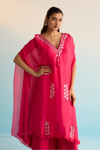 Pink bahaar orla kaftan set