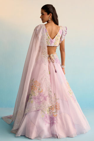 Purple bahaar sariyah lehenga