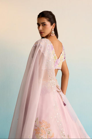 Purple bahaar sariyah lehenga