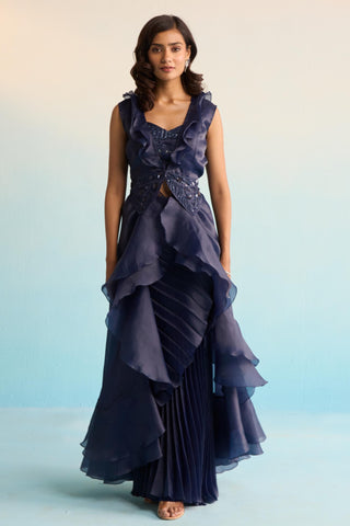 Blue bahaar maris jacket set