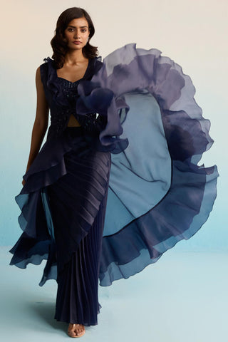 Blue bahaar maris jacket set