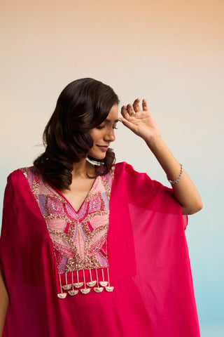 Pink bahaar florin kaftan set