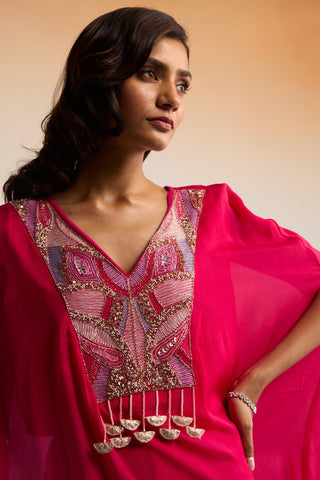 Pink bahaar florin kaftan set