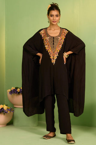 Black bahaar mahala kaftan set