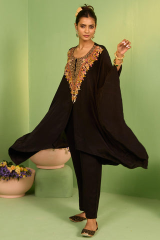 Black bahaar mahala kaftan set