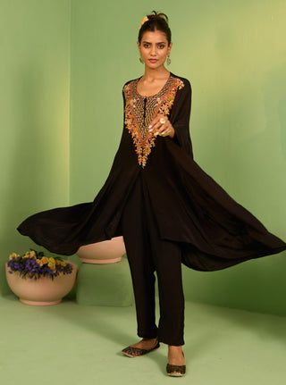 Black bahaar mahala kaftan set