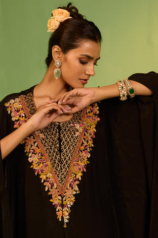 Black bahaar mahala kaftan set