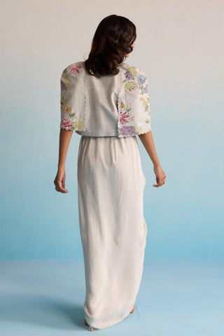 Beige bahaar aroha skirt with jacket