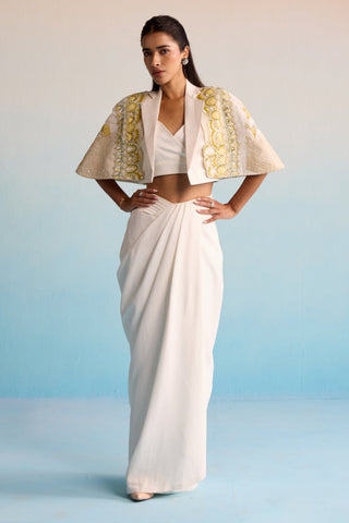 Ivory bahaar irisa skirt with jacket