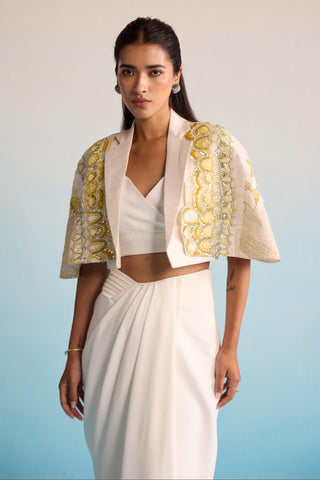 Ivory bahaar irisa skirt with jacket
