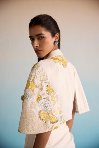 Ivory bahaar irisa skirt with jacket