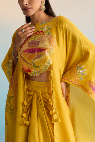 Yellow bahaar meher cape set