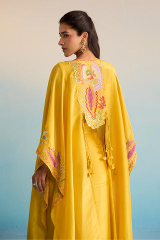 Yellow bahaar meher cape set