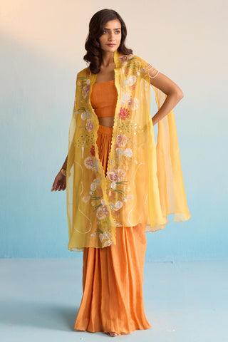 Yellow bahaar orania cape with skirt