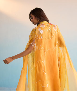 Yellow bahaar orania cape with skirt