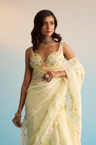 Yellow bahaar seher saree