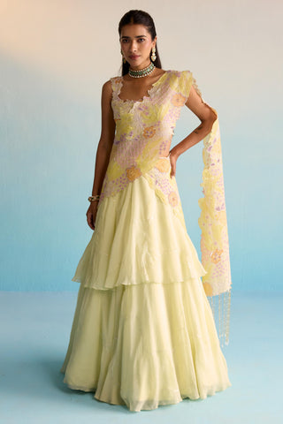 Yellow bahaar ishya lehenga set