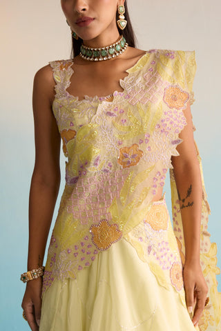 Yellow bahaar ishya lehenga set