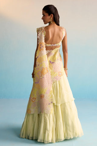 Yellow bahaar ishya lehenga set