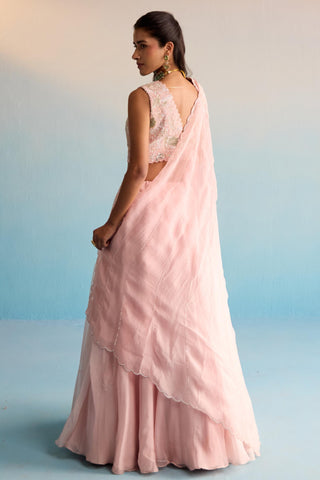 Peach bahaar azra lehenga set