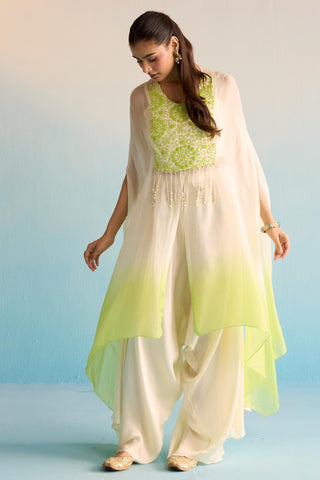 White bahaar isleen kaftan set