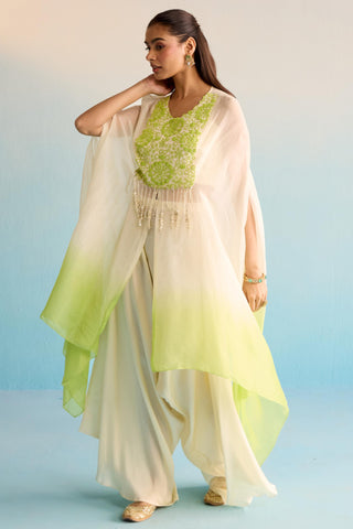 White bahaar isleen kaftan set