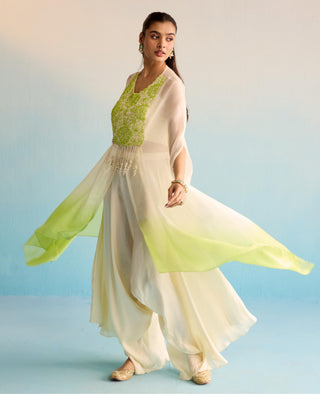 White bahaar isleen kaftan set