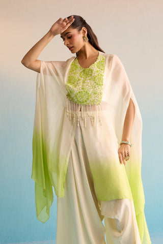 White bahaar isleen kaftan set
