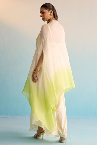 White bahaar isleen kaftan set