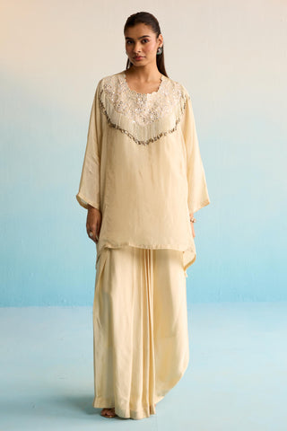 Beige bahaar roselle skirt set