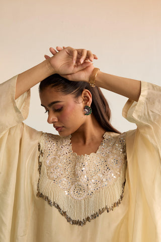 Beige bahaar roselle skirt set