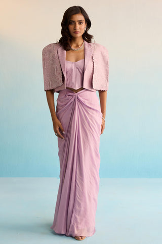 Purple bahaar velany cape with skirt