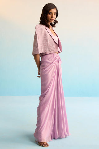 Purple bahaar velany cape with skirt