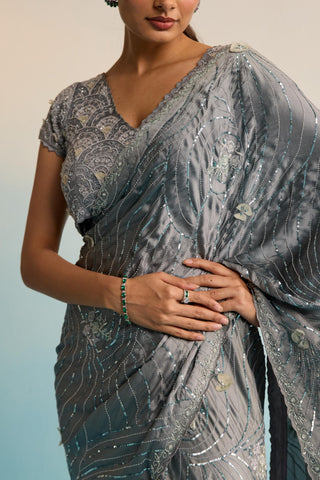 Gray bahaar leelah draped saree