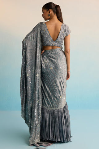 Gray bahaar leelah draped saree