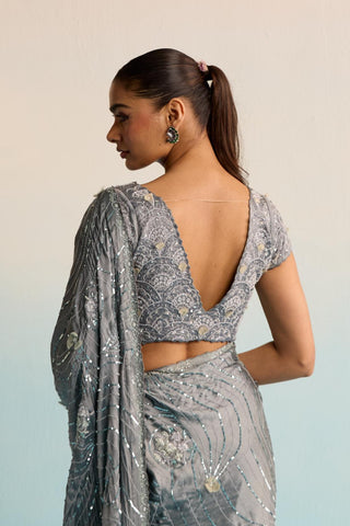 Gray bahaar leelah draped saree