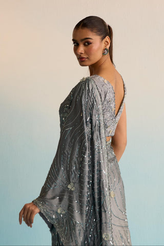 Gray bahaar leelah draped saree