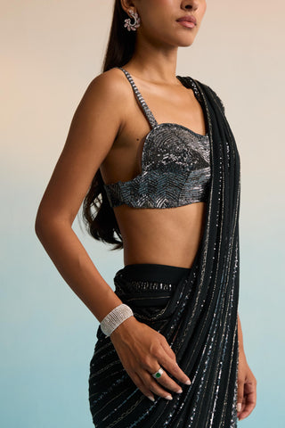 Black bahaar azure noir drape saree