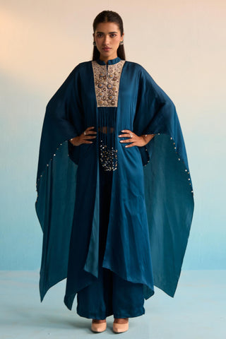 Blue bahaar sitara kaftan set