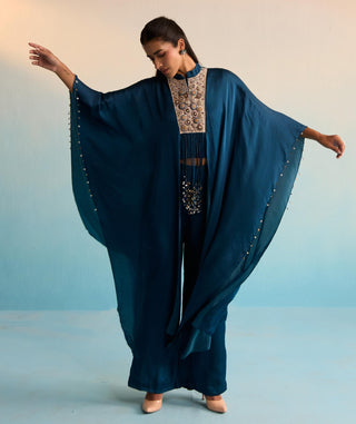 Blue bahaar sitara kaftan set