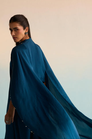 Blue bahaar sitara kaftan set