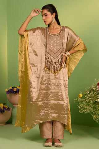 Brown bahaar itya kaftan set