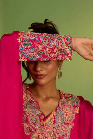 Pink bahaar elora kaftan set