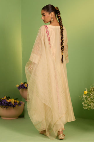 White bahaar bela kurta set