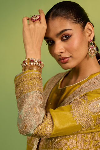 Yellow bahaar noor anarkali set