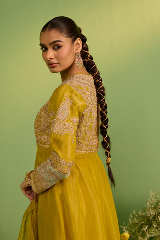 Yellow bahaar noor anarkali set