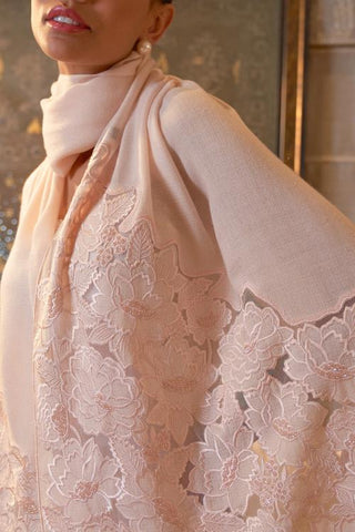 Stole Indian Wedding - Ivory Rose Dream Wool Silk by Mauli