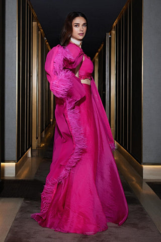 Pink dimensions cajsa sharara with cape